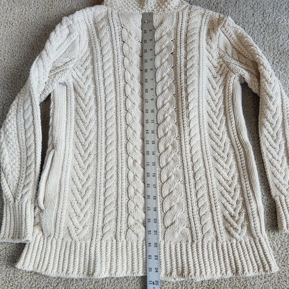 L.L. Bean Hooded Cable Knit Fisherman's Cardigan Sweater - Picture 8 of 8